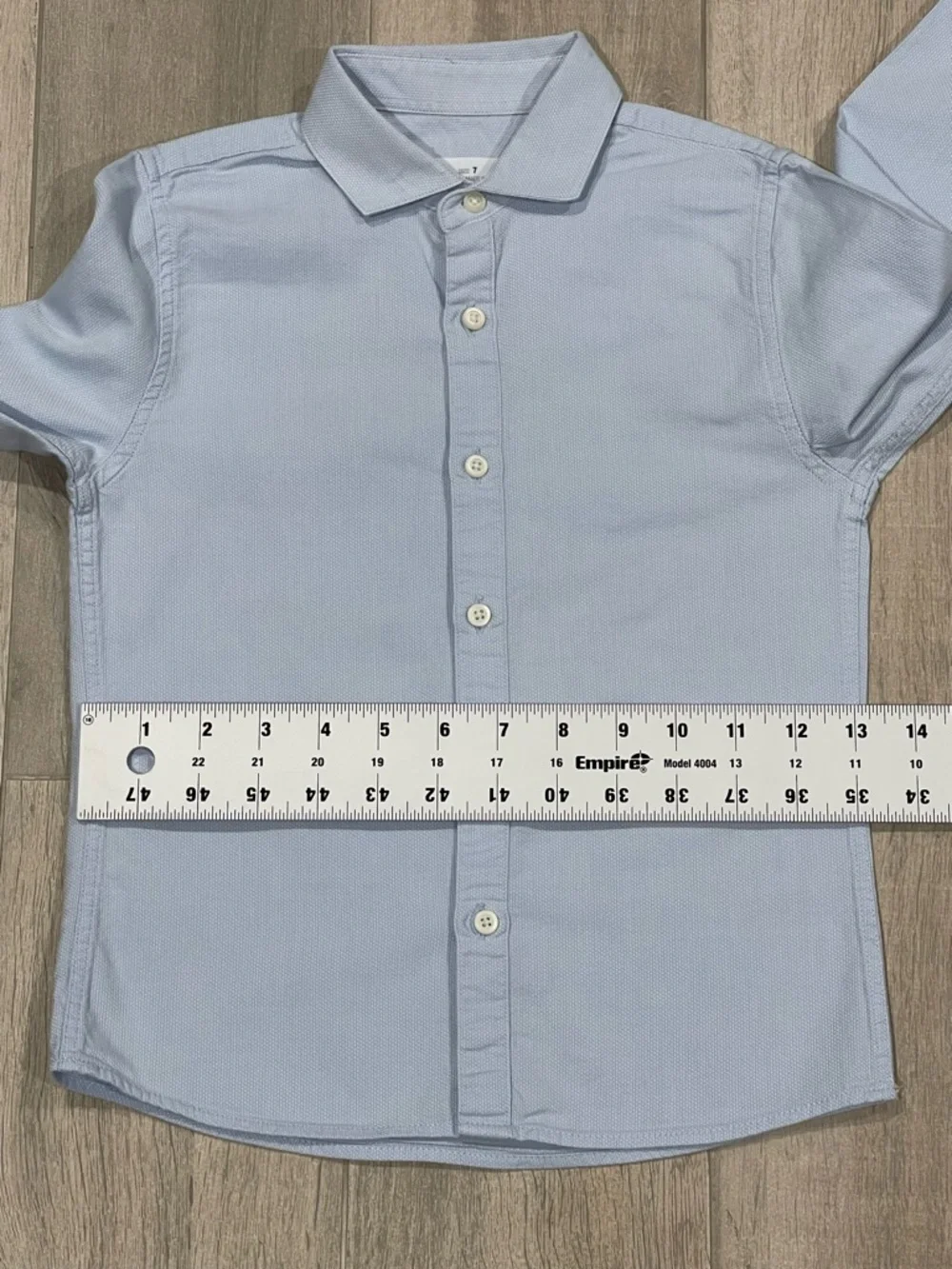 ZARA Boys Slim Fit Dress Shirt Size 7 (122 cm) Light Blue Button Down